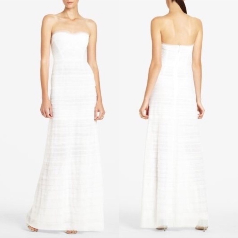 BCBGMaxAzria White Strapless Dress